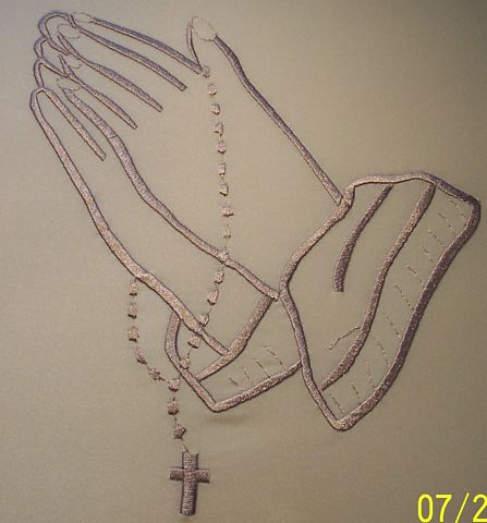 447x480 Praying Hands With Rosary Beads - Praying Hands With Rosary Sketch