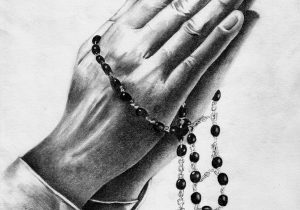 300x210 Rosary In Hand Pencil Drawing Pictures Hand Pencil Drawing At - Praying Hands With Rosary Sketch