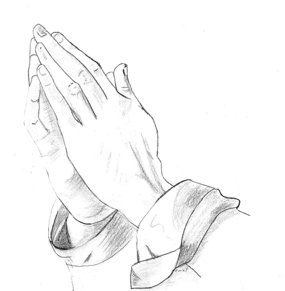 Praying Hands With Rosary Sketch at PaintingValley.com ...