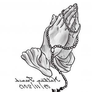 Praying Hands With Rosary Sketch at PaintingValley.com | Explore ...