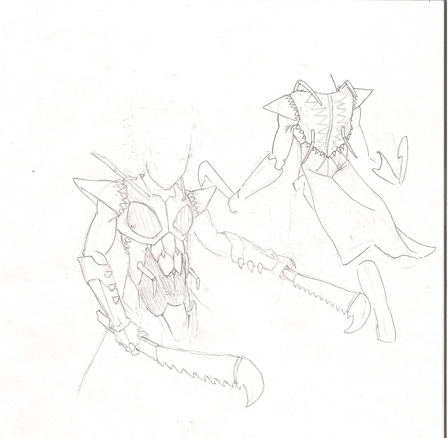 1504x1472 Sketch Of Praying Mantis Armor - Praying Mantis Sketch