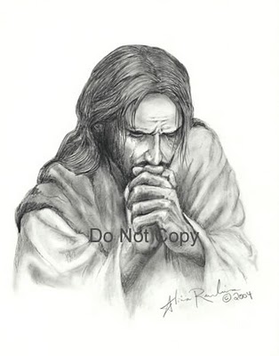 314x400 That Which Heals Me Pencil Drawing Of Jesus Christ Praying To Our - Praying Sketch