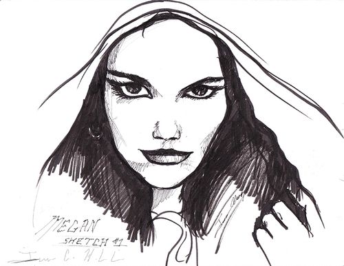 500x386 Morrigan Pre Sketch Ix (2) Jameshillgalllery - Pre Sketch