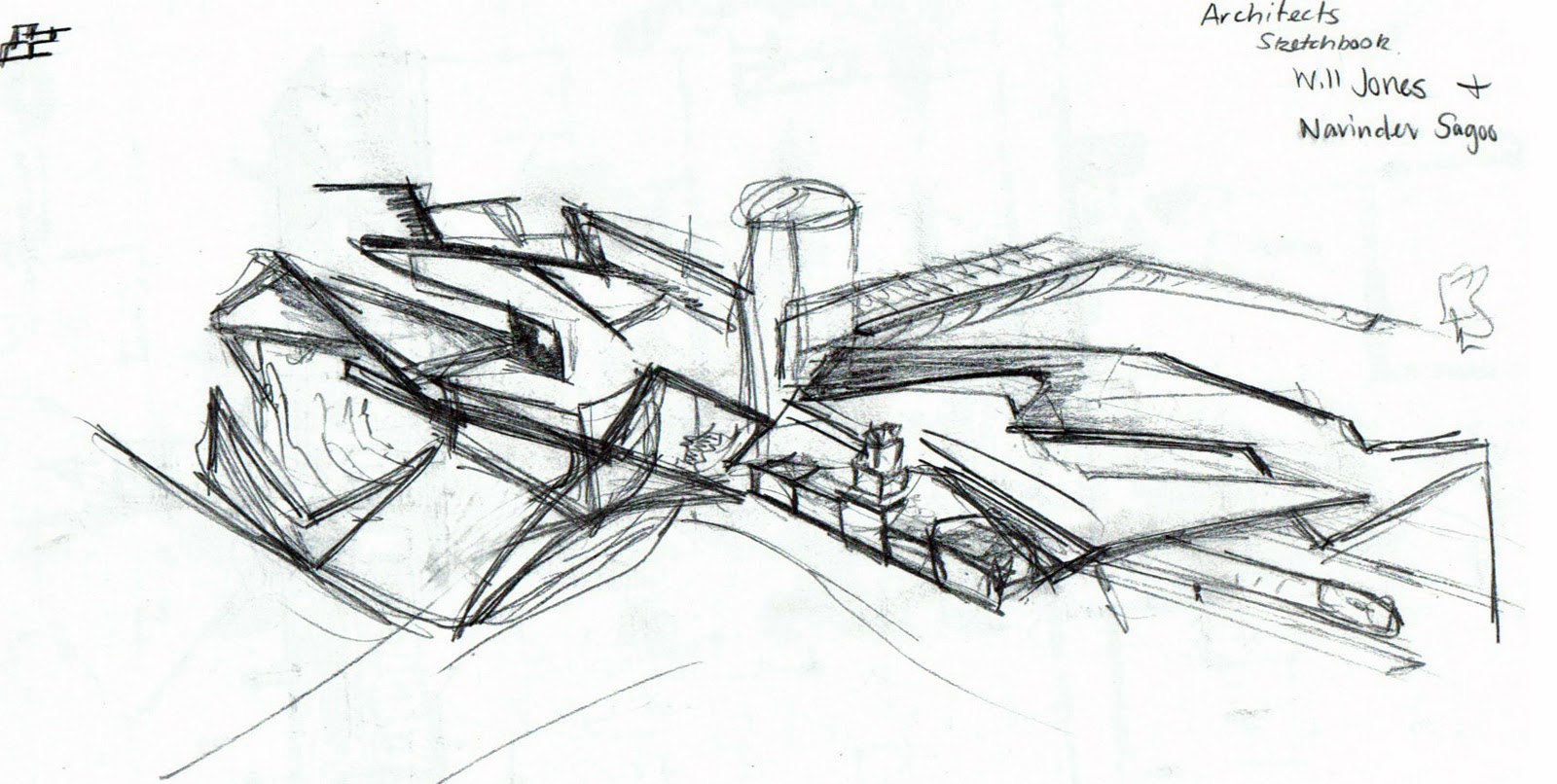 1600x806 Pre Fab Architecture Initial Concept Sketch - Pre Sketch