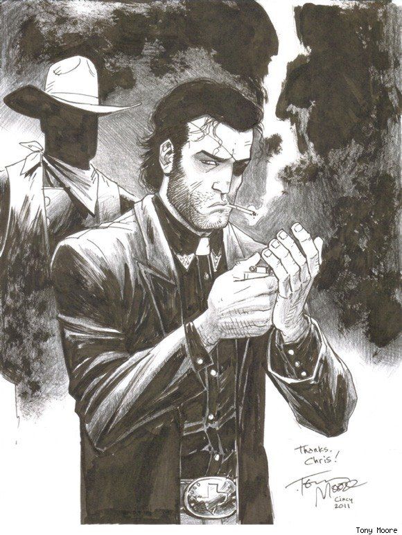 580x772 Jesse Custer From Preacher By Tony Moore. Great Original Sketch - Preacher Sketch