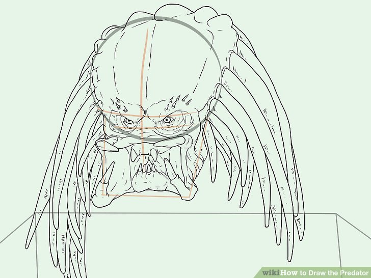 728x546 How To Draw The Predator (With Pictures) - Predator Mask Sketch