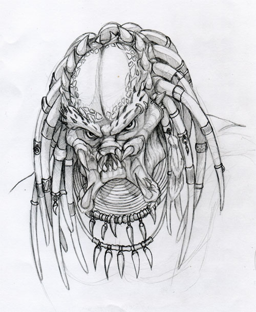 Easy predator head drawing.