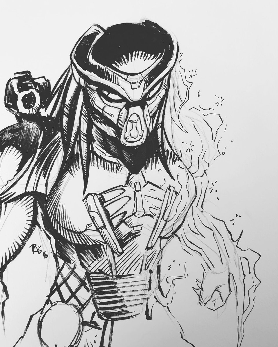 960x1200 Rb Illustrations On Twitter Quick Lunch Sketch Featuring This - Predator Sketch