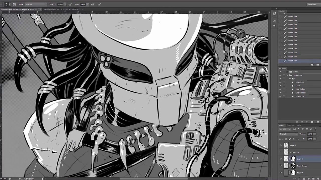 1280x720 Sketching - Predator Sketch