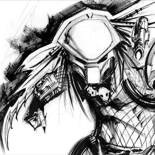 595x595 On Twitter This Awesome Predator Sketch Is The - Predator Sketch