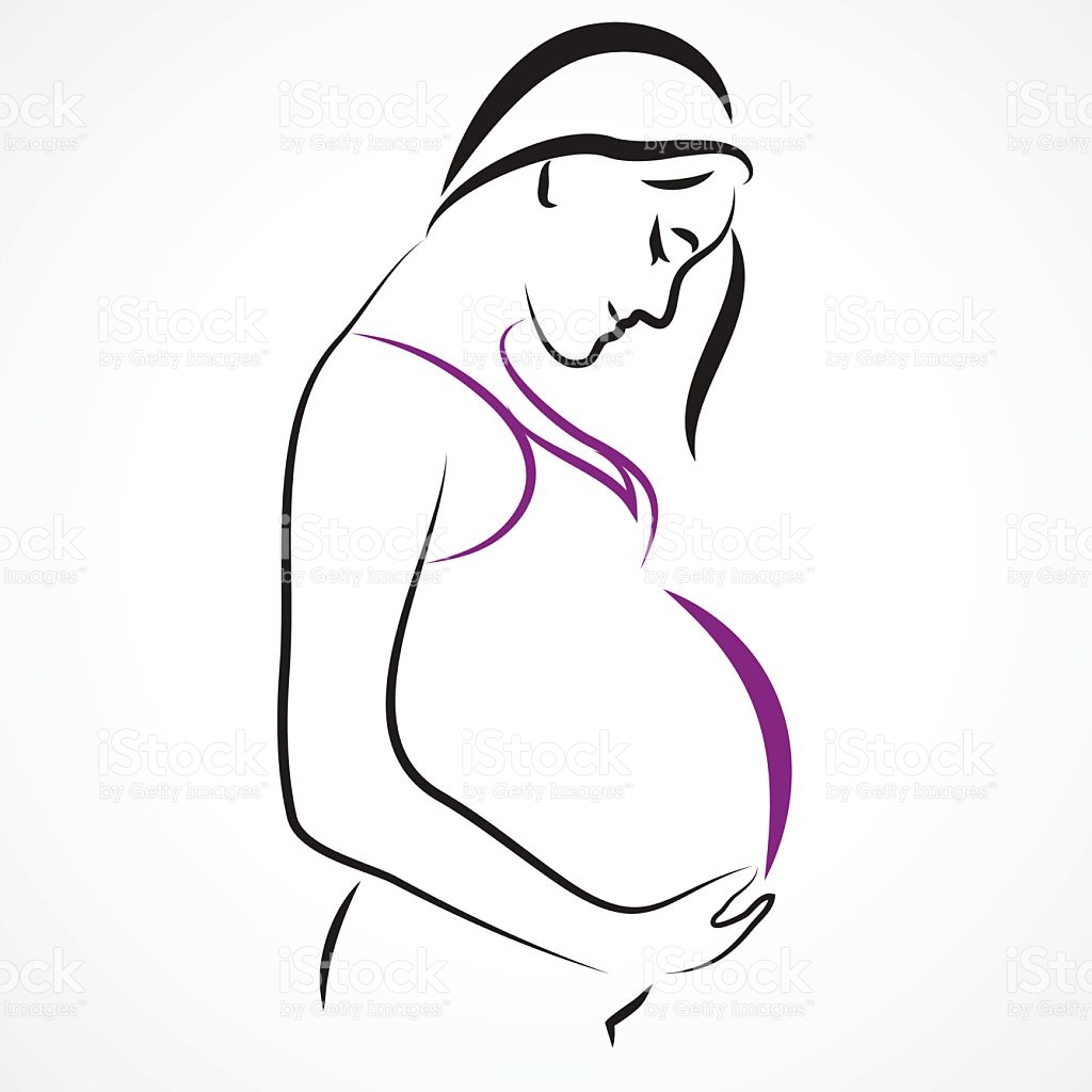 1024x1024 Collection Of Pregnant Woman Drawing Art High Quality, Free - Pregnant Lady Sketch
