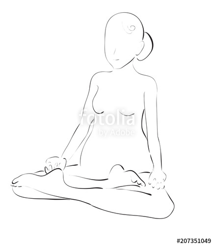 436x500 Exercise Lotus Asana For Pregnant Women - Pregnant Lady Sketch