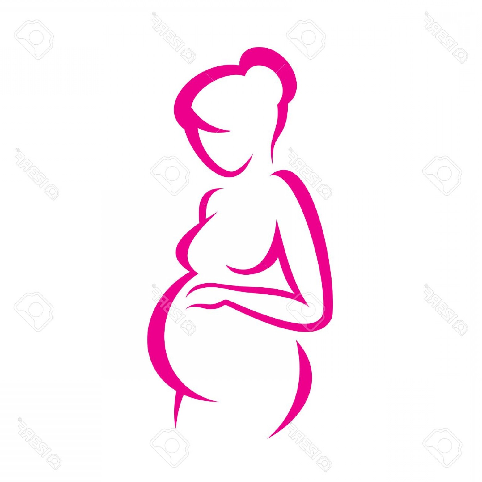 1560x1560 Photostock Vector Pregnant Woman Symbol Stylized Vector Sketch - Pregnant Sketch