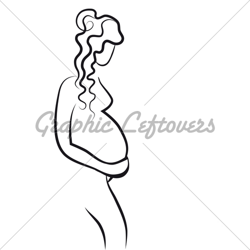 500x500 Pregnant Woman. Gl Stock Images - Pregnant Sketch