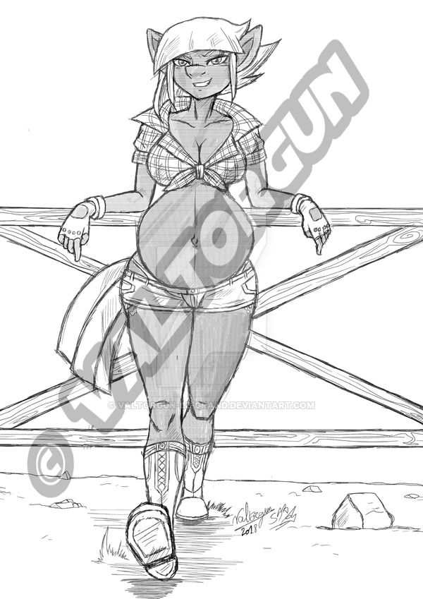 600x849 Art Trade Limestone Pregnant Sketch By Valtorgun Le Grand On - Pregnant Sketch