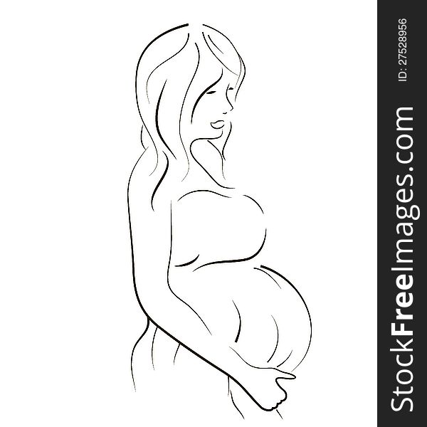 600x600 Pregnant Women Sketch - Pregnant Woman Sketch