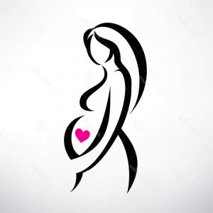 300x300 Stock Illustration Pregnant Woman Symbol Stylized Vector Sketch - Pregnant Woman Sketch