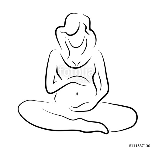 500x492 Pregnant Woman Silhouette, Sketch, Isolated Vector Symbol Stock - Pregnant Woman Sketch