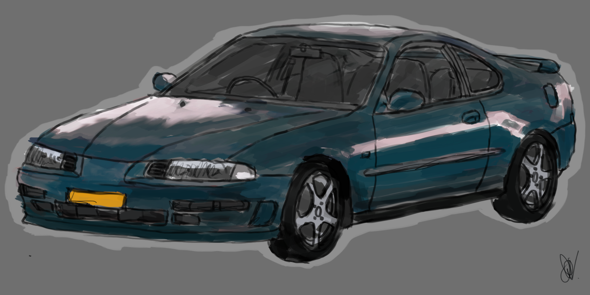 2000x1000 Honda Prelude Scale Models I Made - Prelude Sketch