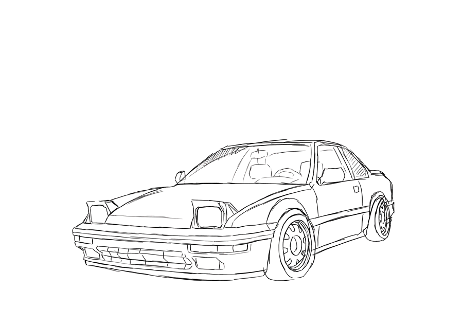900x636 Honda Prelude 3g On Behance - Prelude Sketch