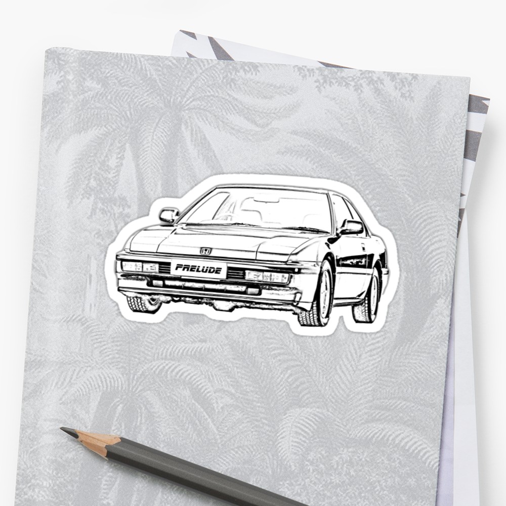 1000x1000 Honda Prelude Stickers By Vexelsprite Redbubble - Prelude Sketch