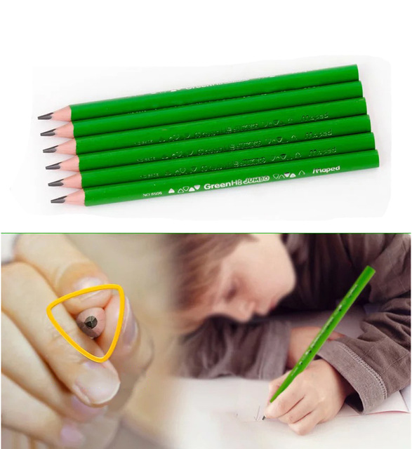 587x640 Buy 12pcslot Triangular Bold Hb Green Wood - Preschool Sketch