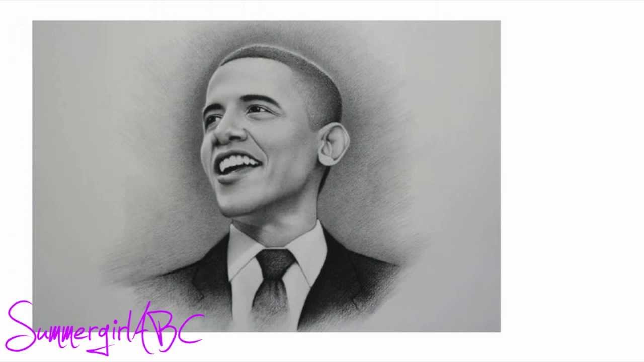 1280x720 How To Draw Barack Obama Step By Step With Pencil - President Obama Sketch