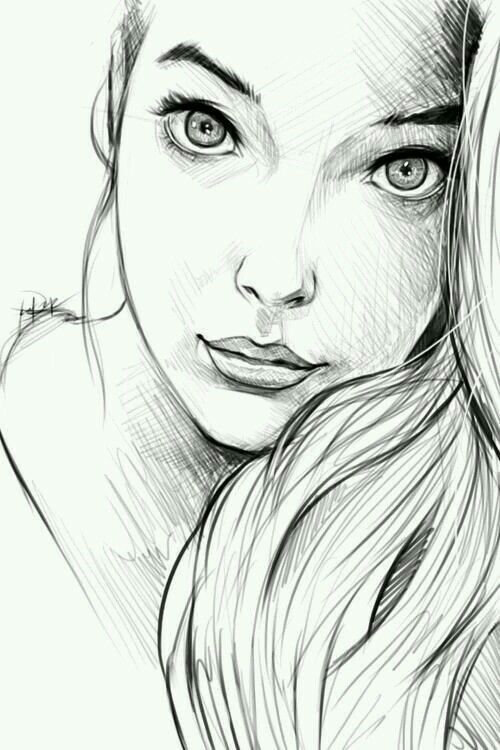 Pretty Face Sketch at PaintingValley.com | Explore collection of Pretty ...