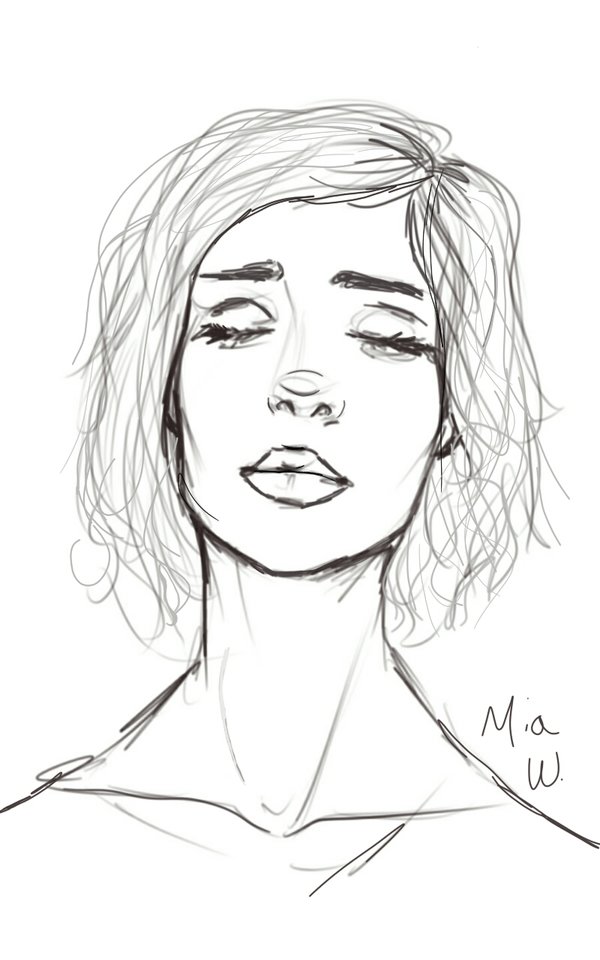 600x960 Pretty Girl Sketch Drawing By Itzlopez - Pretty Girl Sketch