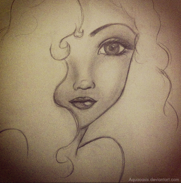 603x610 Pretty Girl Sketch By Rawsueshii - Pretty Sketches