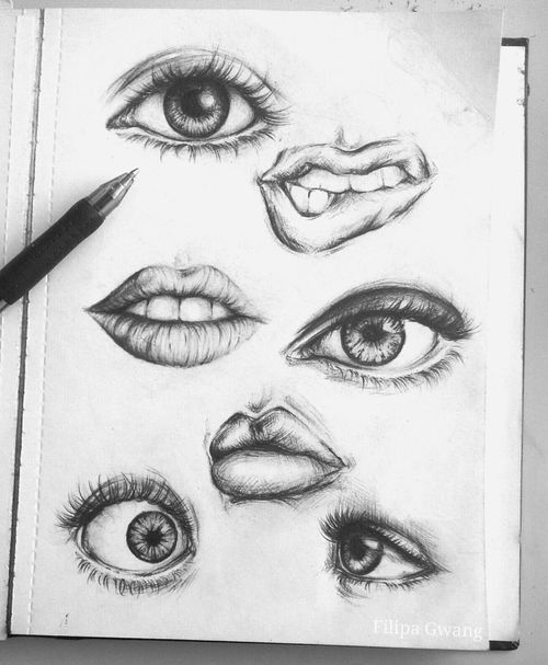 500x607 Art, Cute, Draw, Drawings, Eye, Girl, Lips, Pencil, Pretty - Pretty Sketches