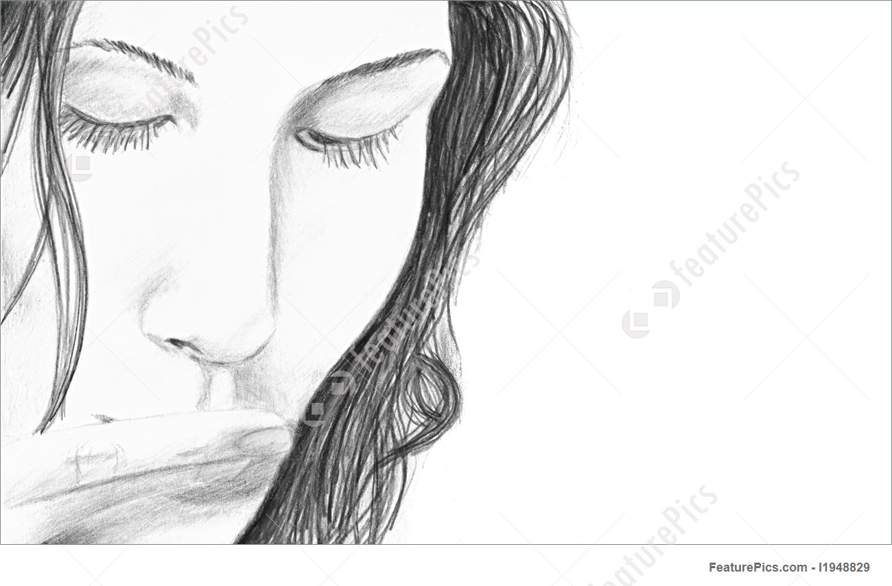 1300x854 People Pretty Girl Sketch - Pretty Woman Sketch