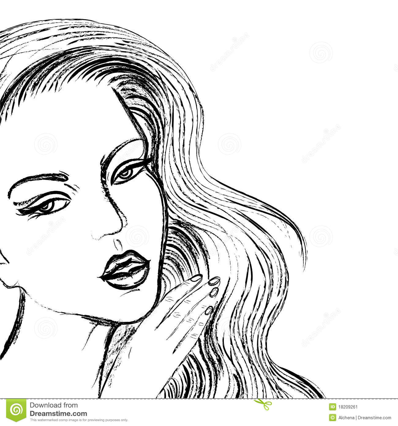 1300x1390 Pretty Woman Face Sketch Black And White Sketches Of Women Sketch - Pretty Woman Sketch