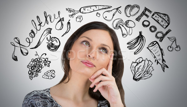600x342 Young Pretty Woman Thinking Of Healthy Food Closeup Face Portrai - Pretty Woman Sketch