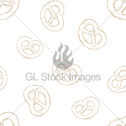500x500 Mini Salt Pretzel, Hand Draw Sketch Vector Gl Stock Images - Pretzel Sketch