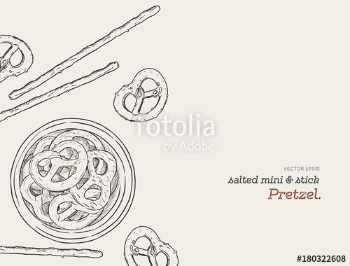 500x380 Pretzel, Vector, Illustration, Oktoberfest, Food, Beer, Background - Pretzel Sketch