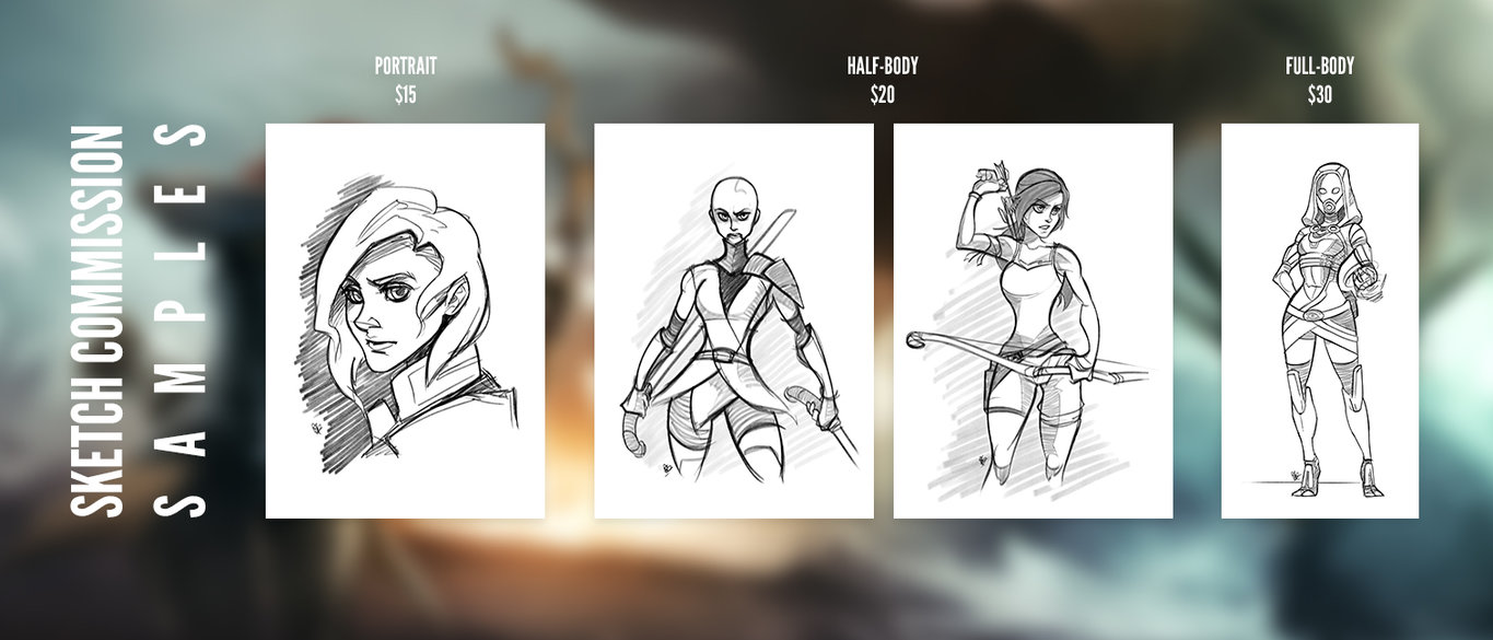 1365x585 Digital Sketch Commission Price List By Charlestanart - Price Sketch