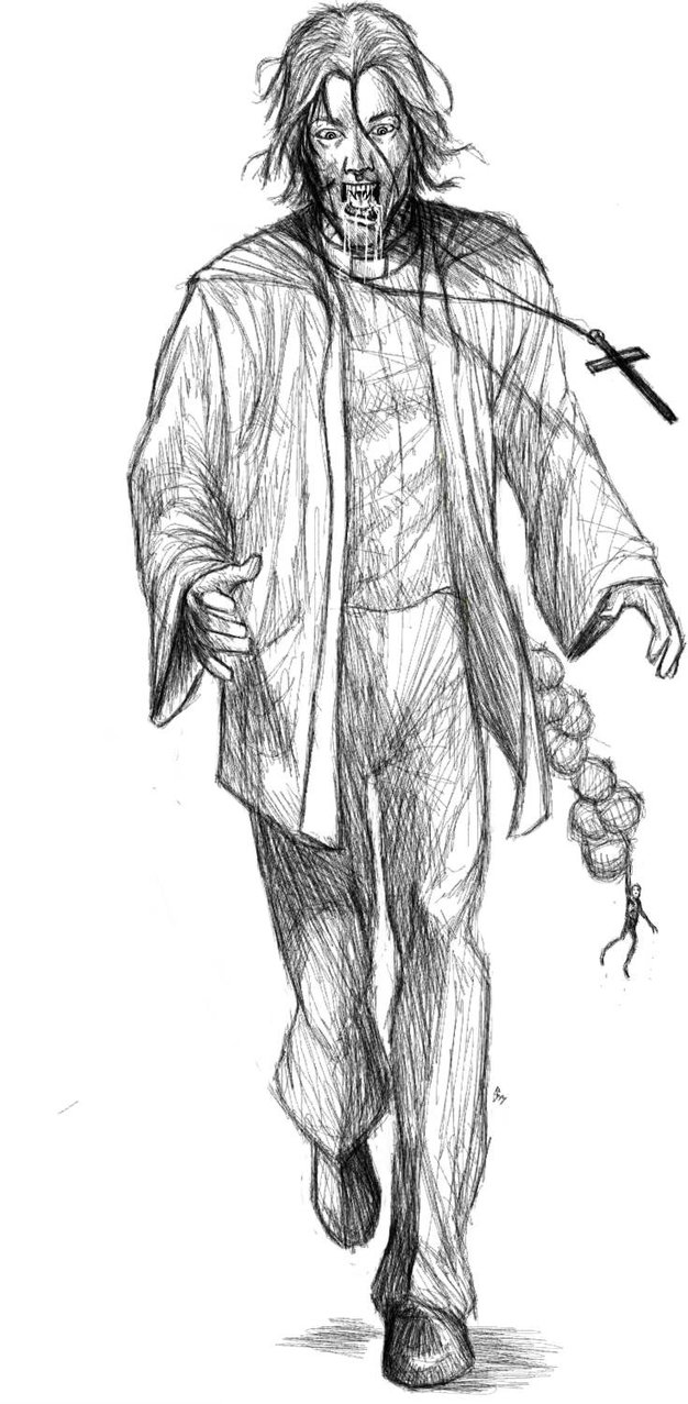 626x1277 Salem,giant Vampire Priest..concept Art.sketch.1 By Brendan11 On - Priest Sketch