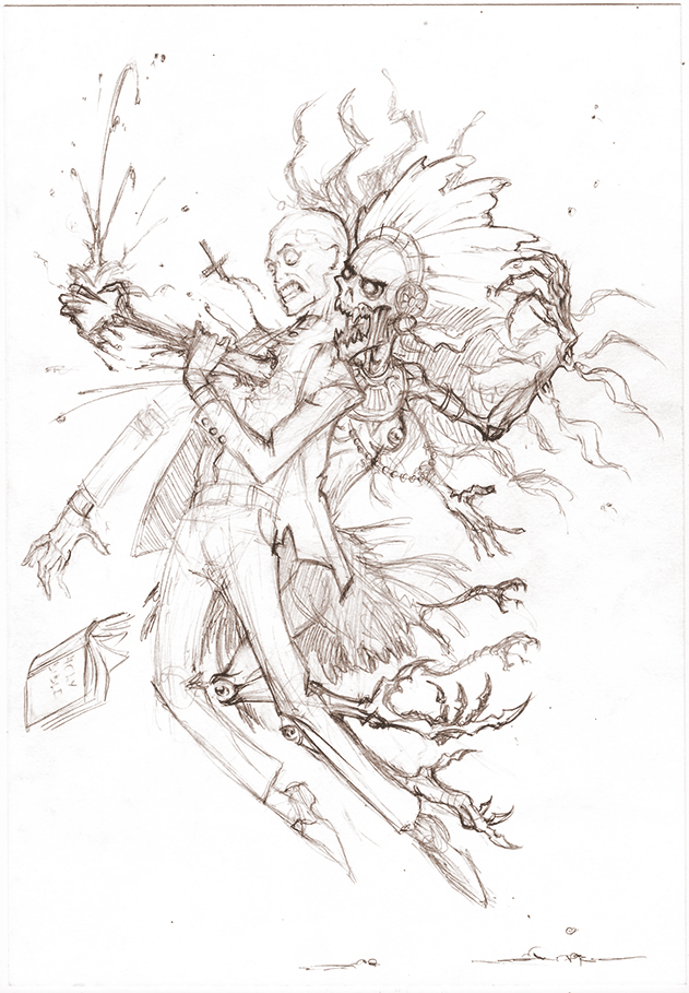 631x909 Tzitzimitl And Priest Sketch By 9th Max - Priest Sketch