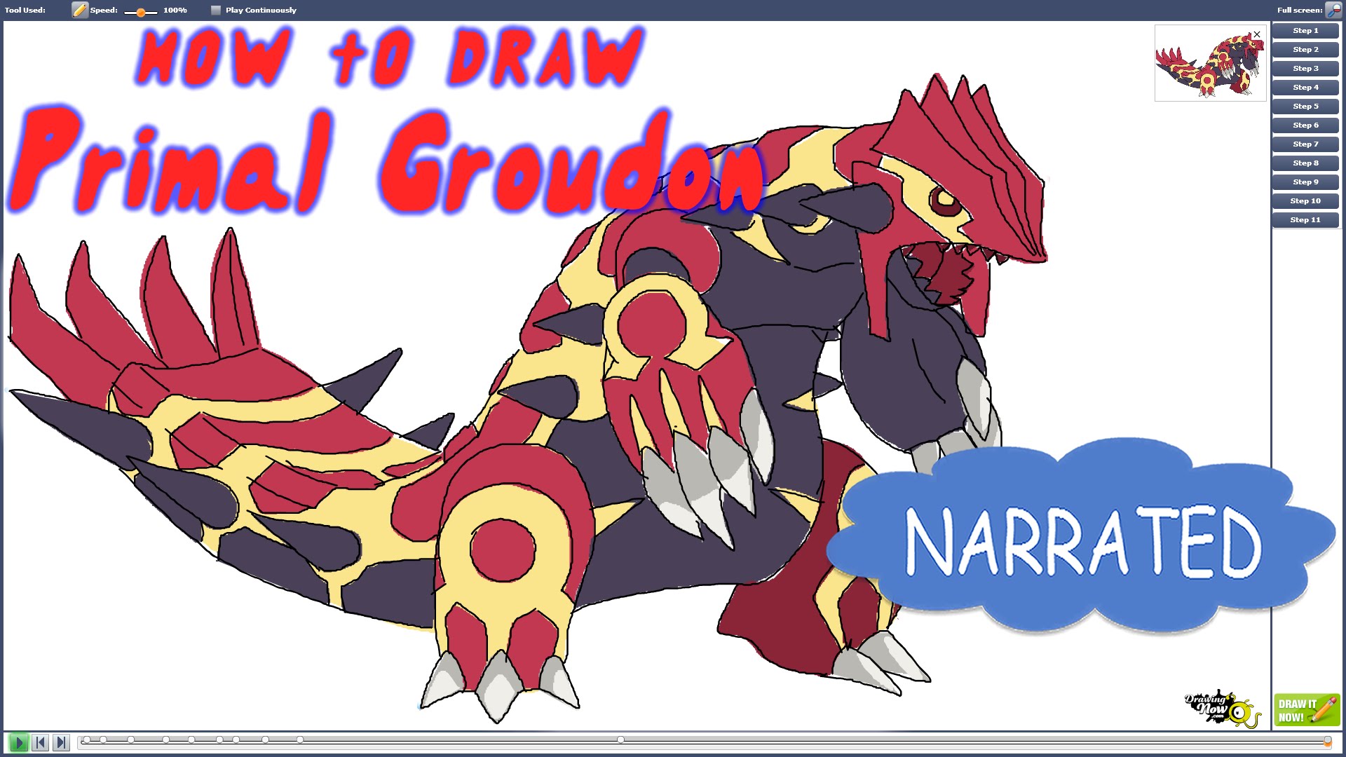 1920x1080 How To Draw Primal Groudon From Pokemon - Primal Groudon Sketch