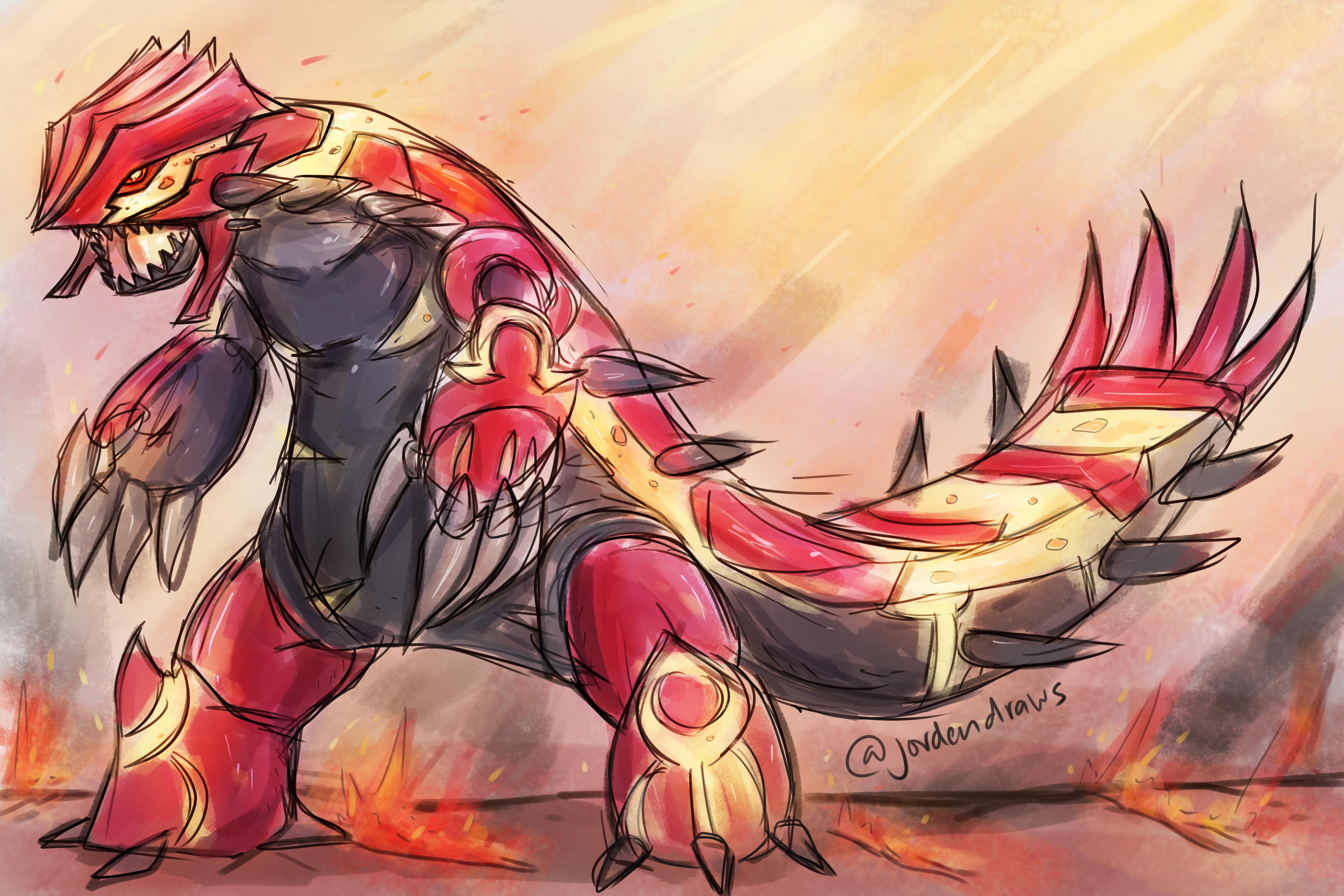 4800x3200 I Sketched Primal Groudon! Pokemon - Primal Groudon Sketch