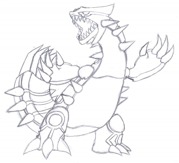 620x566 Pokemon Fan Pic - Primal Groudon Sketch