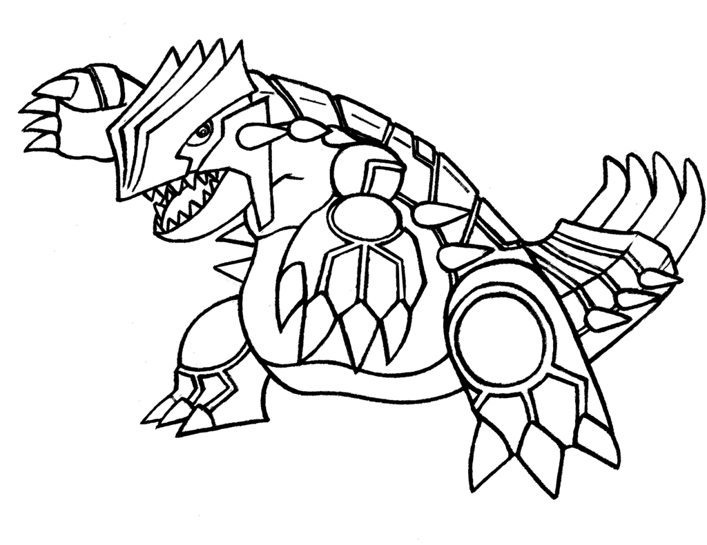 1024x790 Collection Of Free Halsey Drawing Coloring Page. Download On Ubisafe - Primal Groudon Sketch