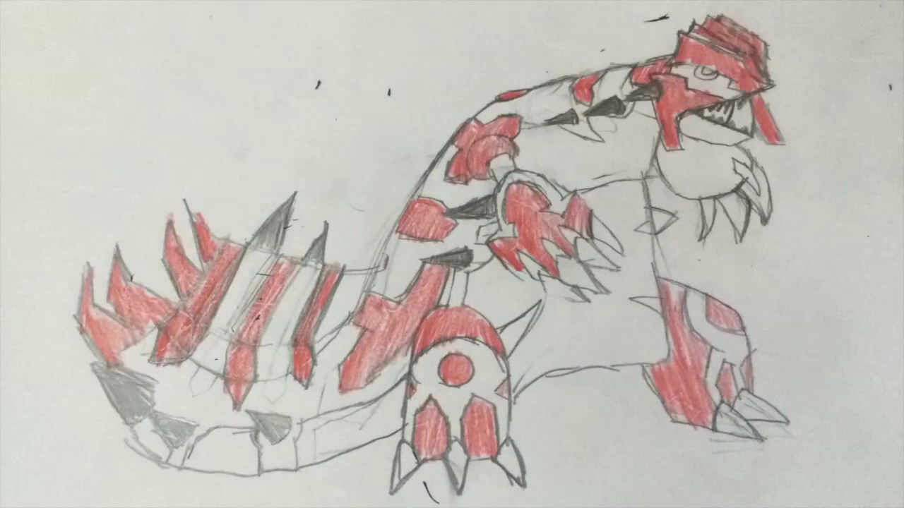 1280x720 Drawing Primal Groudon - Primal Groudon Sketch