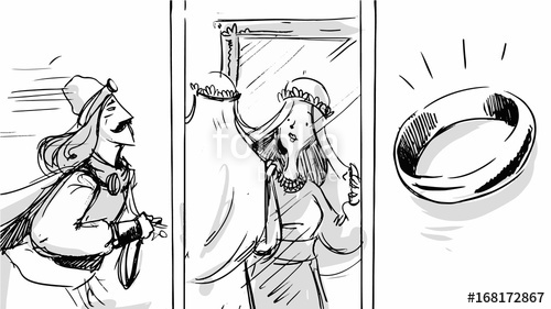 500x281 Hero Prince And His Princess Vector Sketch For Storyboard - Prince And Princess Sketch