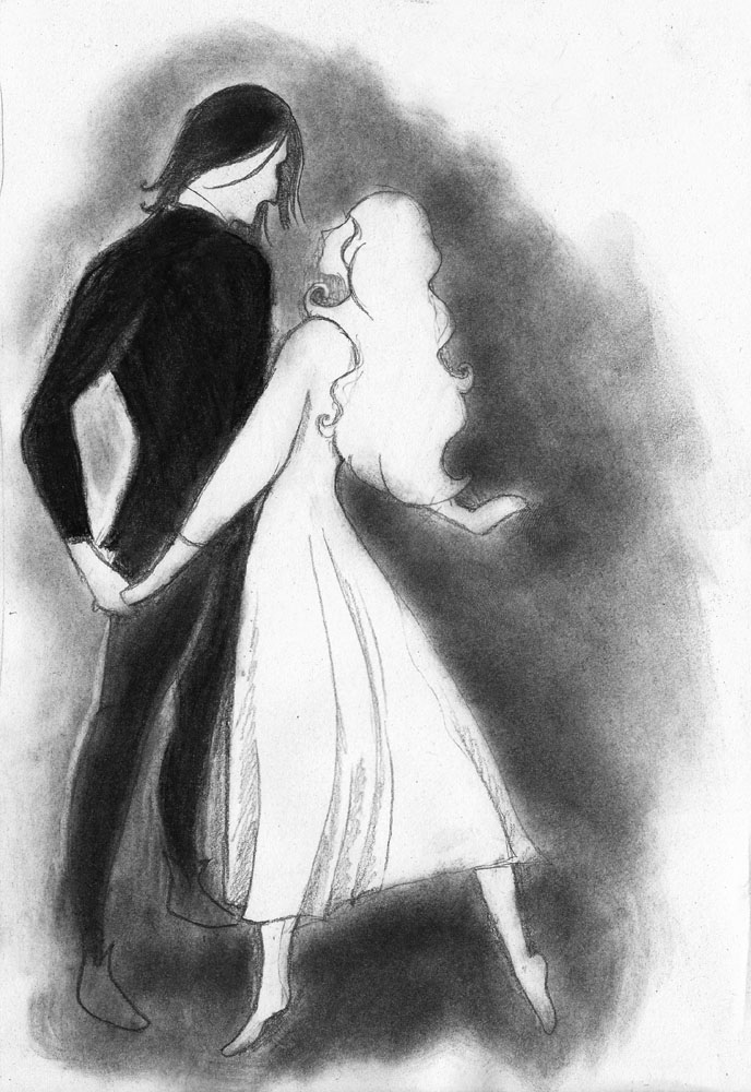 688x1000 Prince And Princess In Love Drawing - Prince And Princess Sketch