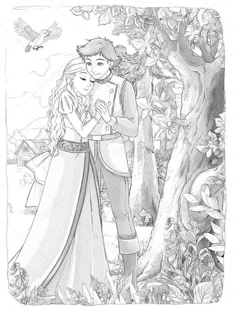 774x1024 Prince And Princess Drawing, Pencil, Sketch, Colorful, Realistic - Prince And Princess Sketch