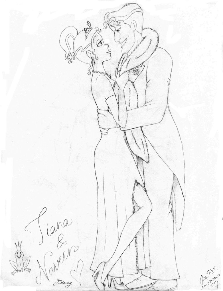 782x1022 Princess Tiana And Prince Naveen Drawings - Prince And Princess Sketch
