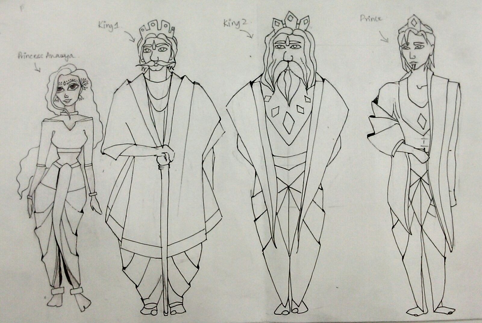 1600x1072 Character Sketch Mauj - Prince And Princess Sketch