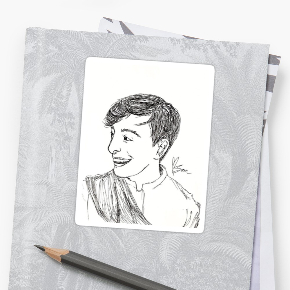 1000x1000 Prince Sketch Stickers By Samantha Le Quesne Redbubble - Prince Sketch